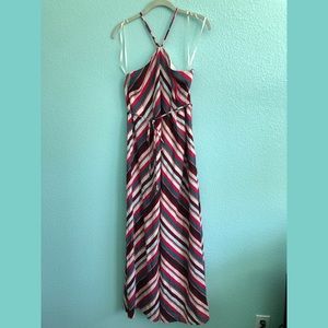 Loft Petite Maxi Dress (Multicolored Stripes)